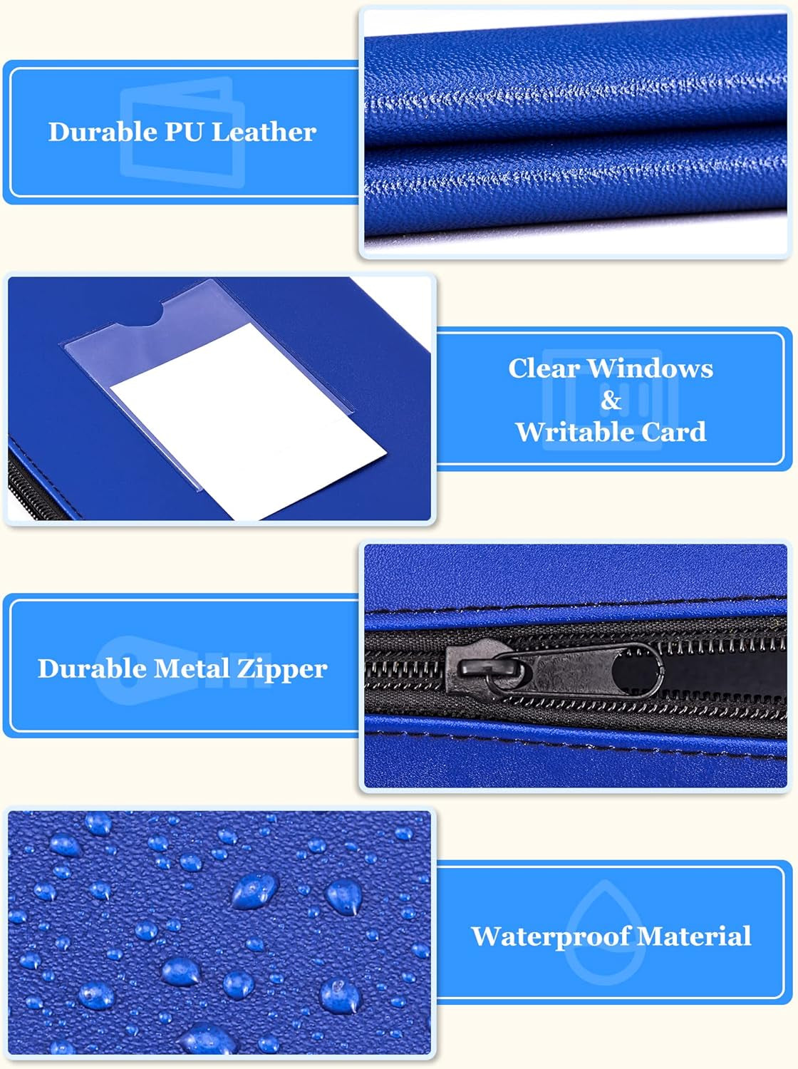 5-Pack Money Bags with Zipper, PU Leather Bank Deposit Bags, Waterproof Money Pouch for Organize Cash, Coins, Cosmetics, Invoice, Bills, Tools, 11.5 X 6.2 Inches, Dark Colors