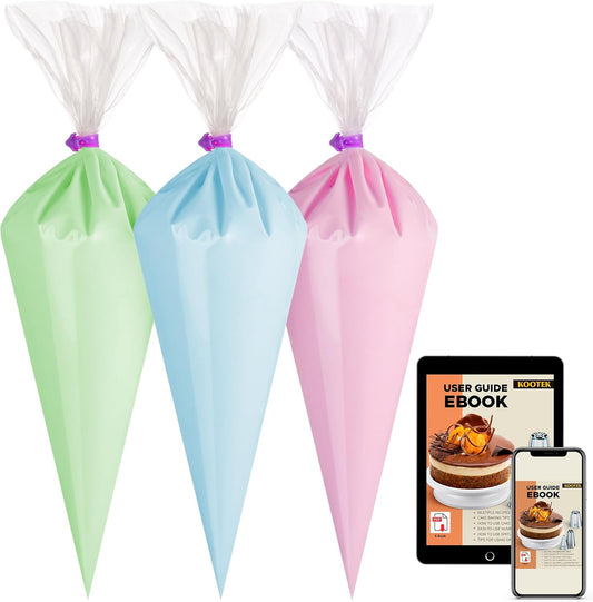 Piping Bags, Disposable Pastry Bags 16 Inch, 100 Pcs anti Burst Large Icing Piping Bags for Cookie Frosting Cake Decorating Baking Supplies