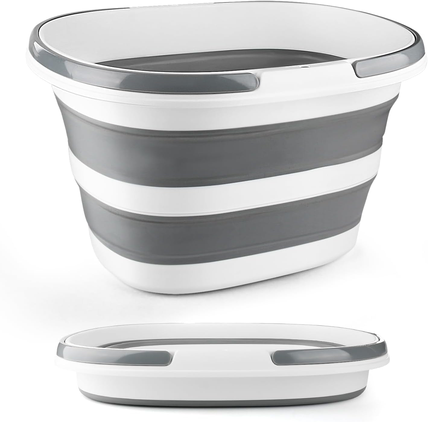 Collapsible Mop Bucket with Handle for Cleaning, 16L(4.2 Gallon) Silicone Square Mopping Bucket for Windows Cleaning or Car Washing, Cleaning Supplies Organizer Plastic Bucket for Storage