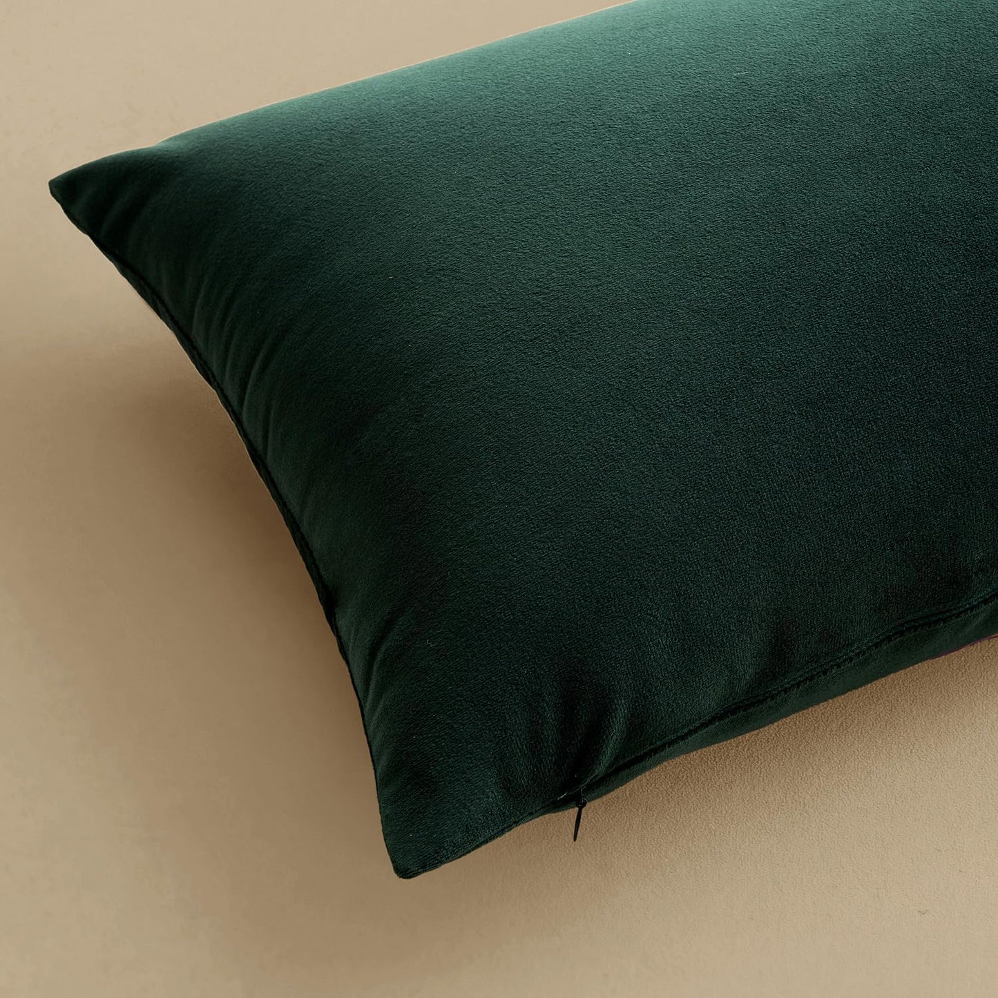 Set of 2 Velvet Soft Solid Decorative Square Throw Pillow Covers - 18x18 Inch (45x45 cm) for Sofa, Bedroom, Couch, and Car - Ideal for Christmas and Spring Decor