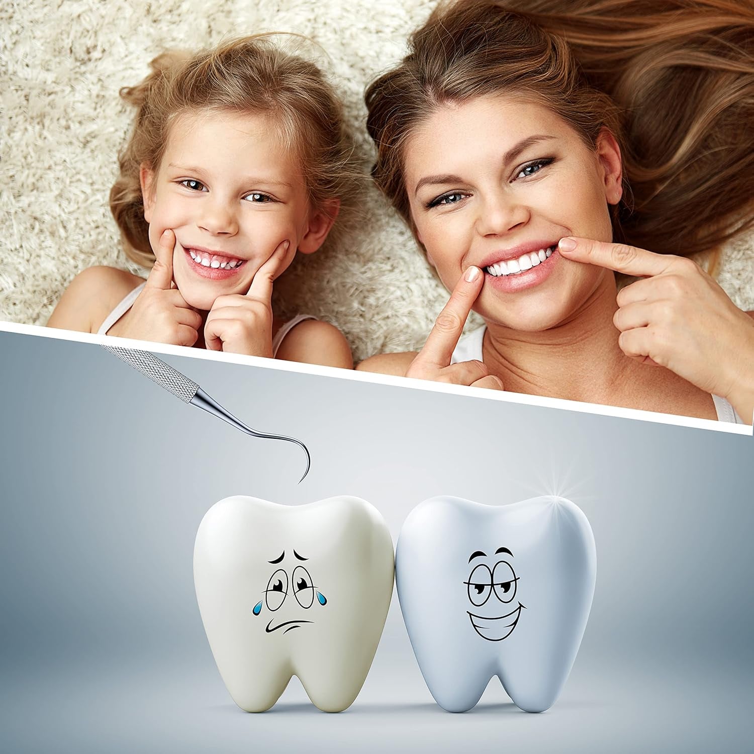 Professional Dental Tartar Scraper Tool, Dental Pick, 6.5 Inch Double Ended Tartar Remover for Teeth, Plaque Remover, Tooth Scraper, Silver, 1 Piece