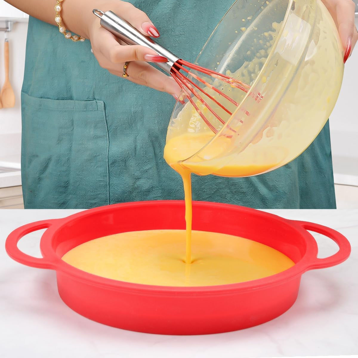Regular 12 Cups Muffin Pan, 9" Cake Pan Silicone with Metal Frame