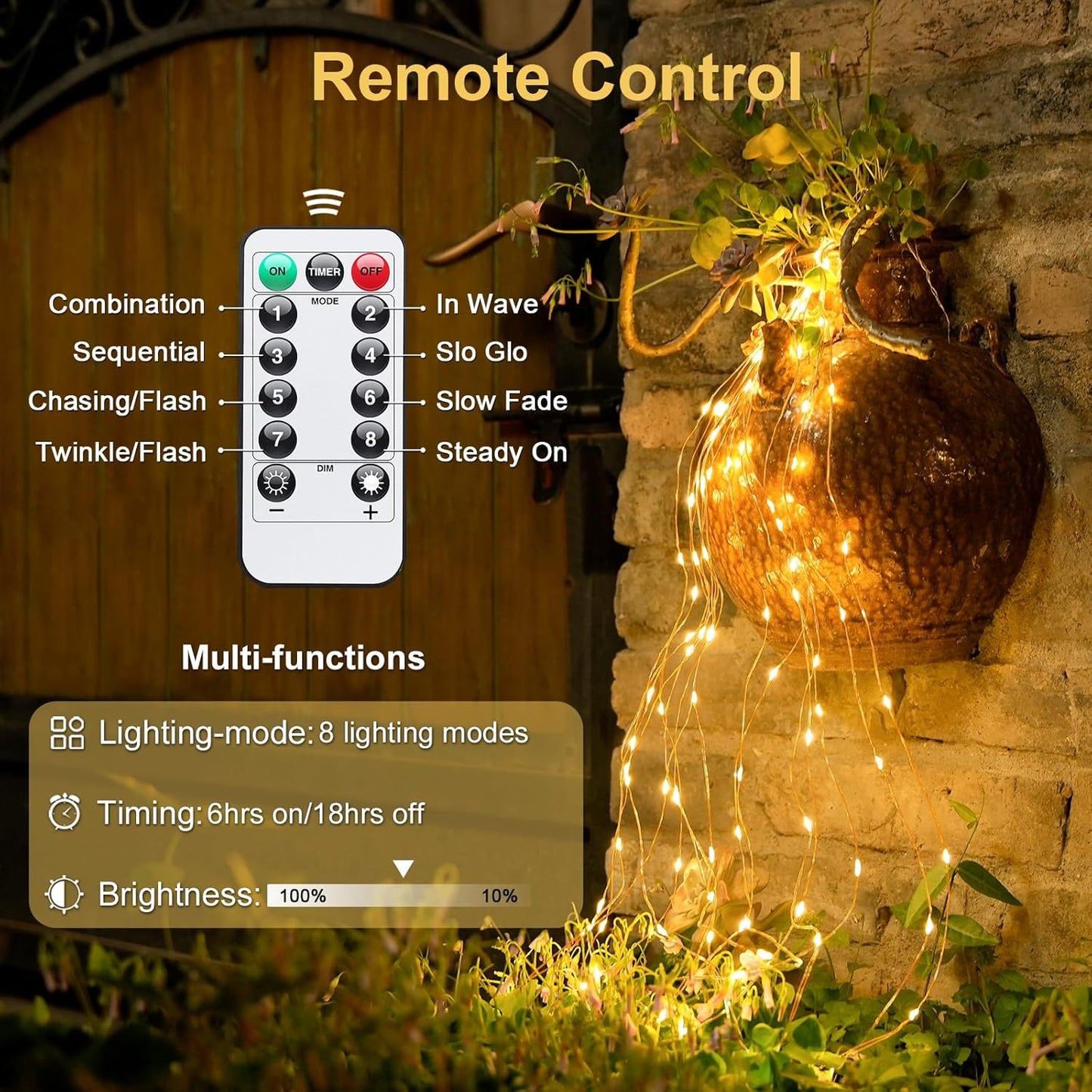 2 Pack Fairy Lights Battery Operated with Remote, Total 400 LED 132Ft Battery Powered String Lights, Christmas Twinkle Lights for Bedroom Indoor Outdoor Patio Tree Christmas Decor, Warm White