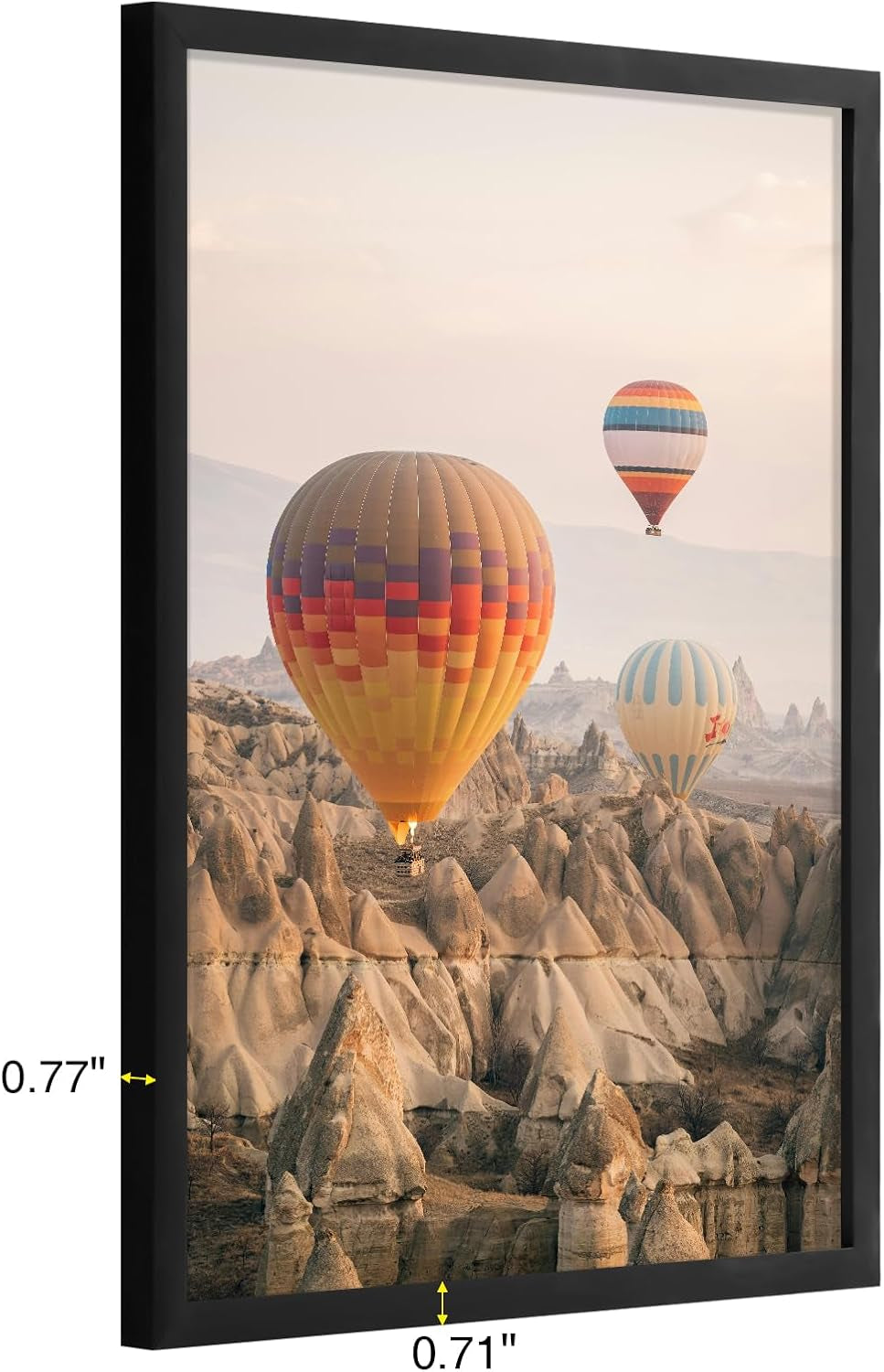 16X20 Picture Frame for Wall, Plexiglass, Displays Poster 11X14 with Mat or 16X20 without Mat, PVC Frame Material, Horizontal or Vertical Hanging, 1 Pack, Black