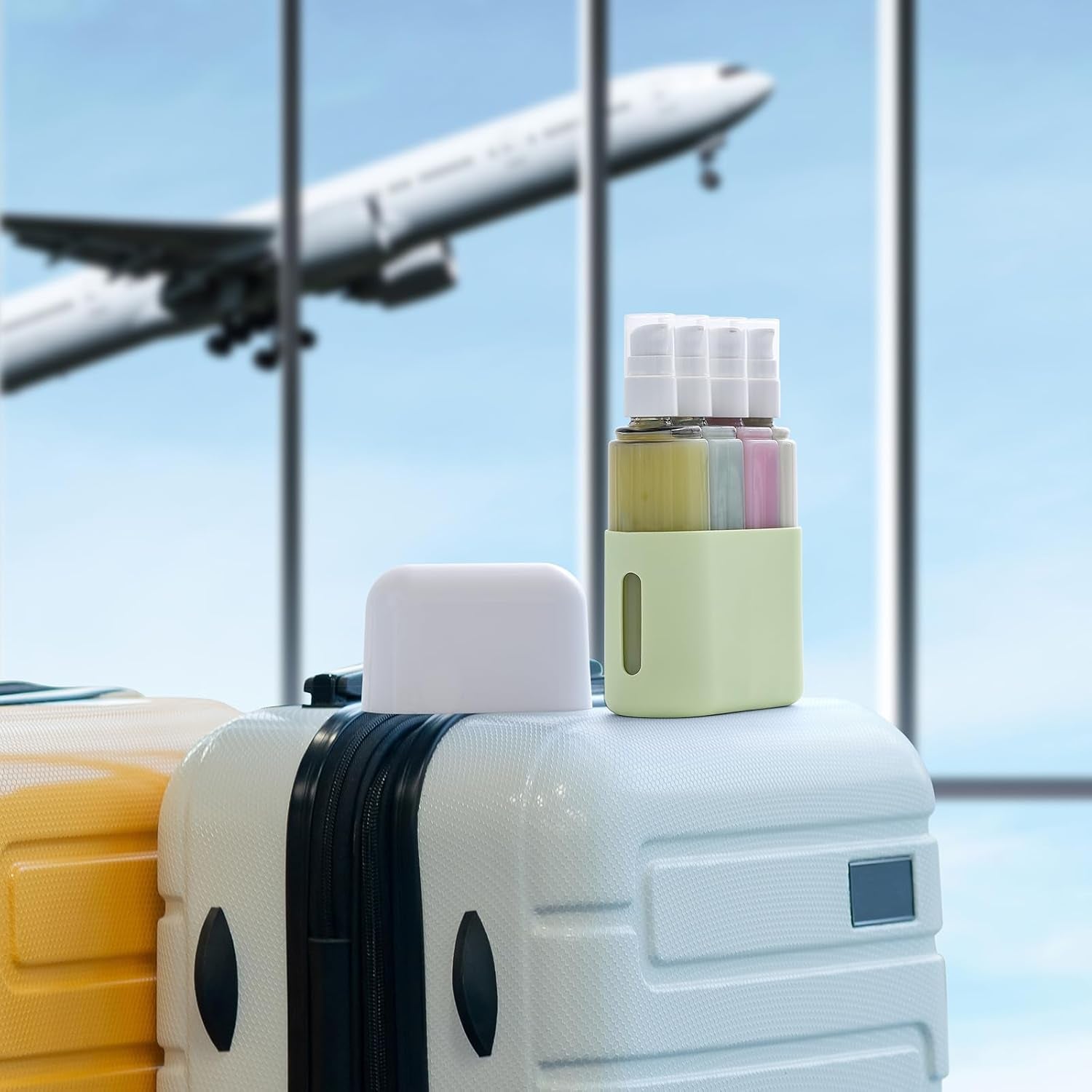 3Oz Travel Bottles for Toiletries, 4 Pack Tsa Approved Portable Travel Size Containers for Shampoo Liquid with Labels, Leak Proof Refillable Containers Dispenser Set - Green