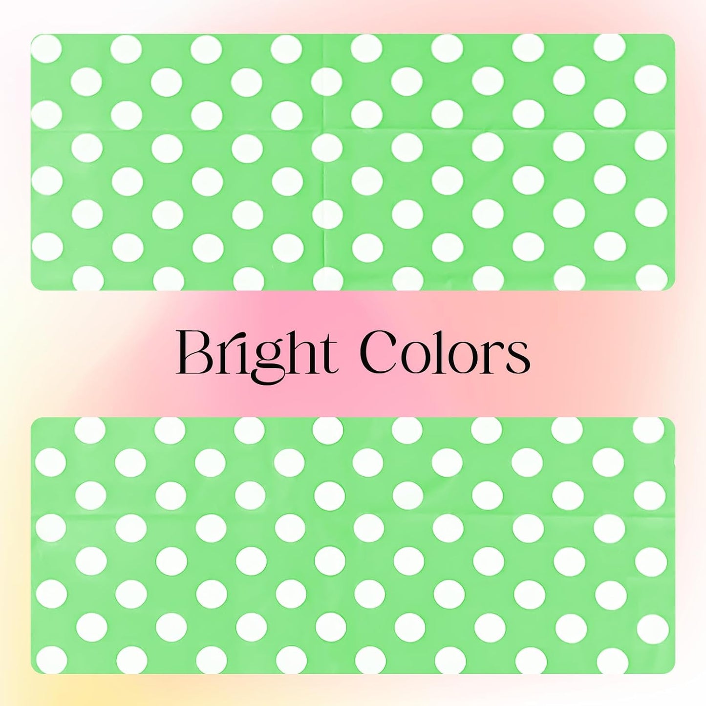 Lime Green Polka Dot Rectangle Tablecloth - 54" x 72" Decorative and Stain-Resistant Table Cover for Dining, Buffet, Weddings, Camping, and Parties