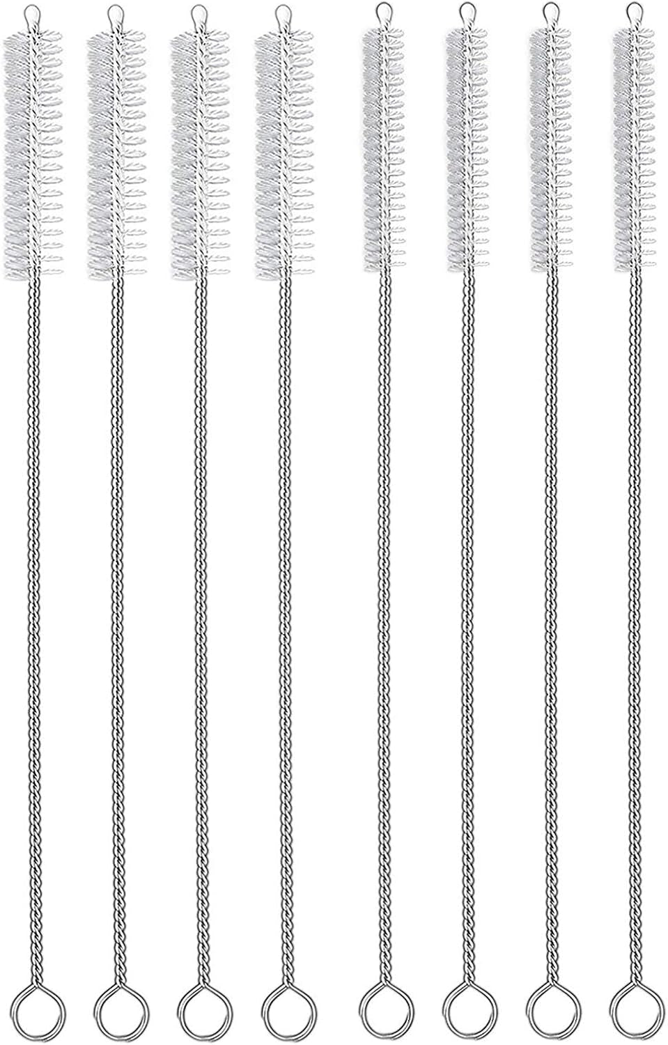 Straw Cleaner Brush Set, 8-Piece Long Cleaning Brush for Straws on Tumbler, Water Bottle, Sippy Cup, and Pipes, Tubes or Hummingbird Feeders