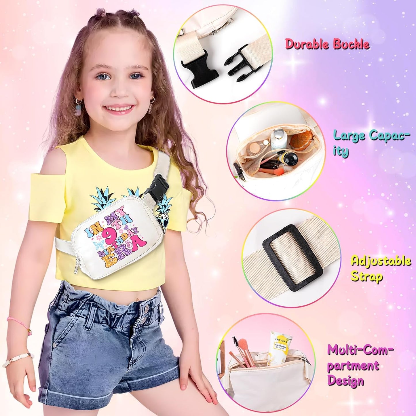 9 Year Old Girl Birthday Gifts, Gifts for 9 Year Old Girls, Cool Happy 9Th Bday Gift Ideas for Daughter, Sister, Niece, Granddaughter, Top 9Th Birthday Decorations Gift for Teen Girls Basket 6 Pcs