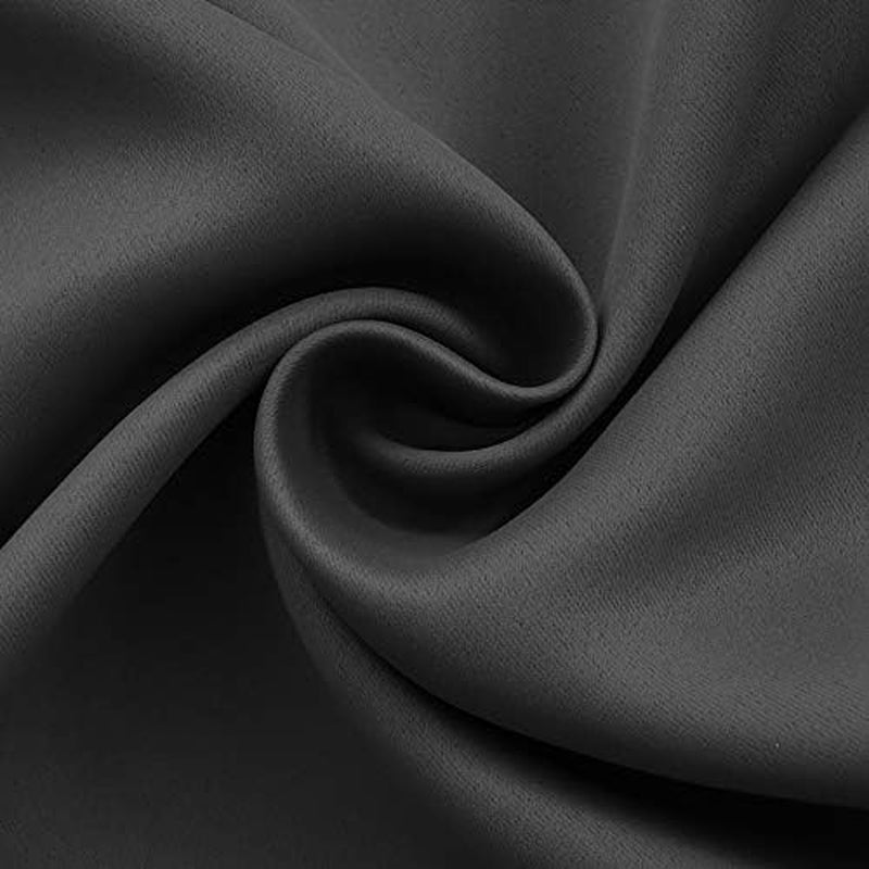 Small Blackout Curtains 36 Inch Length for Kitchen Window over Sink - Dark Grey Cafe Drapes Half Window with Rod Pocket for Rv Bathroom, 2 Panels, 34 X 36 Inch