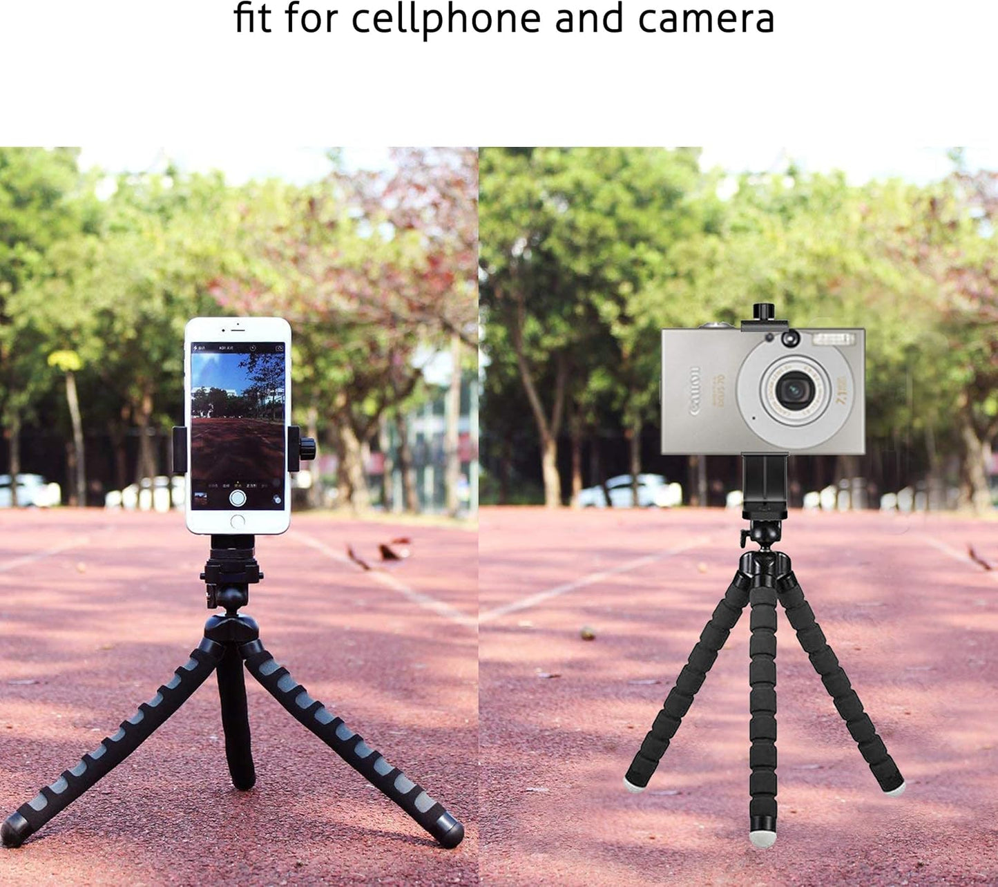 Phone Holder/Vertical and Horizontal Tripod Mount Adapter Rotatable Bracket with 1/4 Inch Screw, Adjustable Clip for Iphone, Android Cell Phone, Selfie Stick, Camera Stand