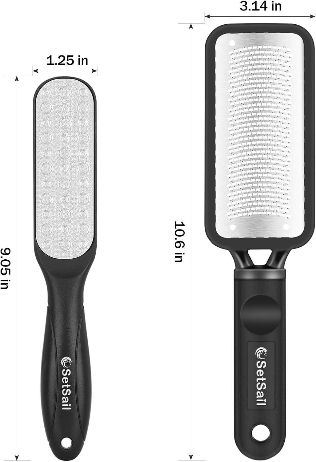 Callus Remover for Feet 2 Pack Colossal Foot Files Kit Foot Scrubber Foot Rasp Premium Stainless Steel Foot Files for Professional Foot Care