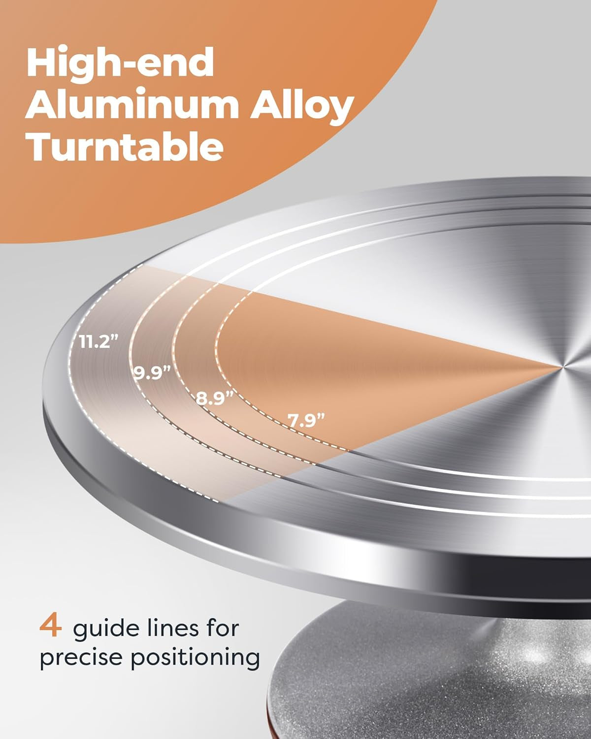 Aluminium Cake Turntable Set, Baking Tools with Revolving 12" Cake Stand for Decorating, 12.7" Offset Spatula, 3 Stainless Steel Frosting Icing Smoother, Cake Serve Cake Decorating Kit Supplies