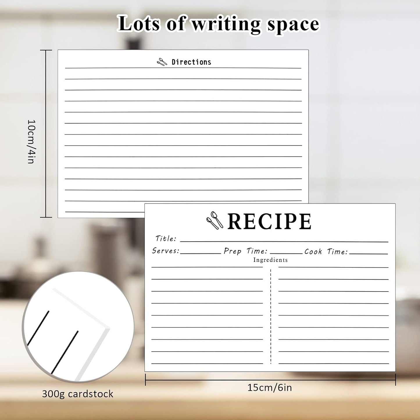 70 Count Recipe Cards 4X6 White, Double Sided, Blank for Bridal Shower and Wedding