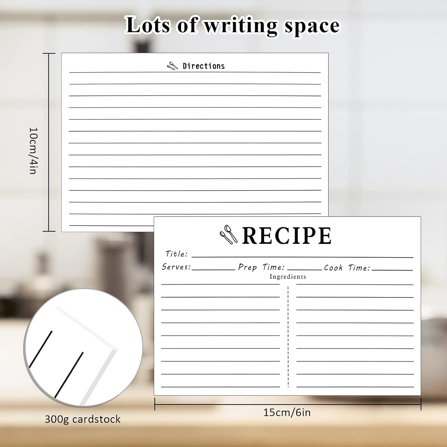 70 Count Recipe Cards 4X6 White, Double Sided, Blank for Bridal Shower and Wedding