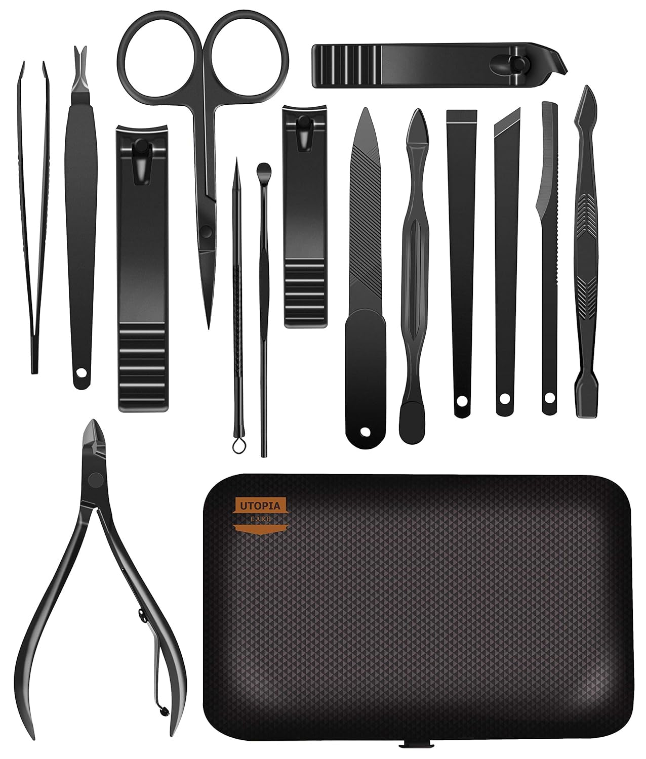 - Nail Clippers Professional Nail Kit or Manicure Kit for Women and Men - Stocking Stuffers or Groomsmen Gifts 15Pcs Pedicure Set for Fingernail, Toenail Clippers with Travel Case