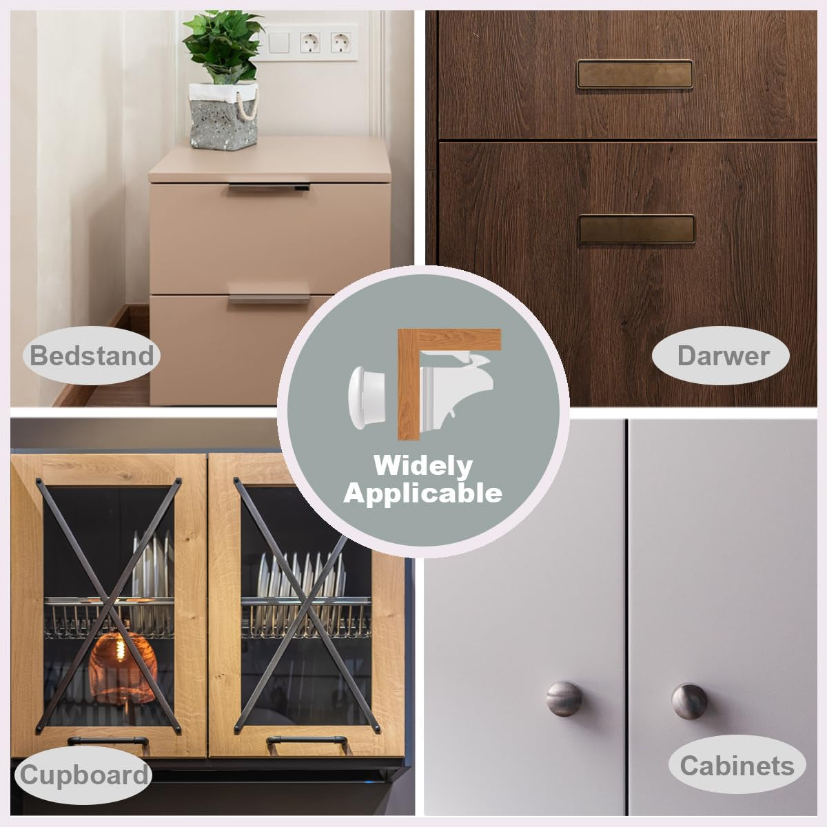 Magnetic Cabinet Locks Baby Proofing, Child Safety Magnet Drawer Lock (8 Locks + 2 Key), Safety First Adhesive Magnetic Locks for Cupboard and Pantry Door