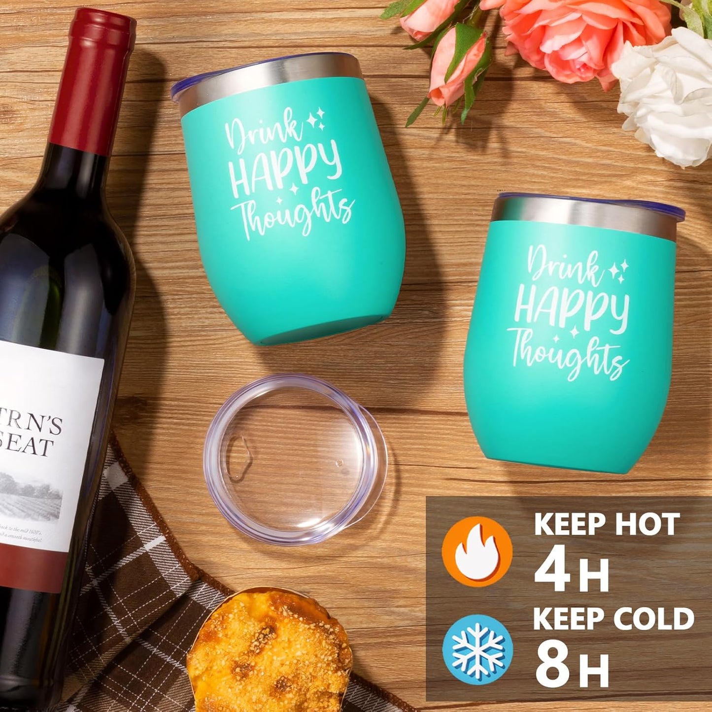 Birthday Gifts for Women Men - Wine Gifts Baskets Mothers Day Gifts for Mom, Women, Friend, Wine Lovers, Self Care Package, Insulated Wine Tote Bag Wine Carrier with Tumblers & Wine Accessories Set