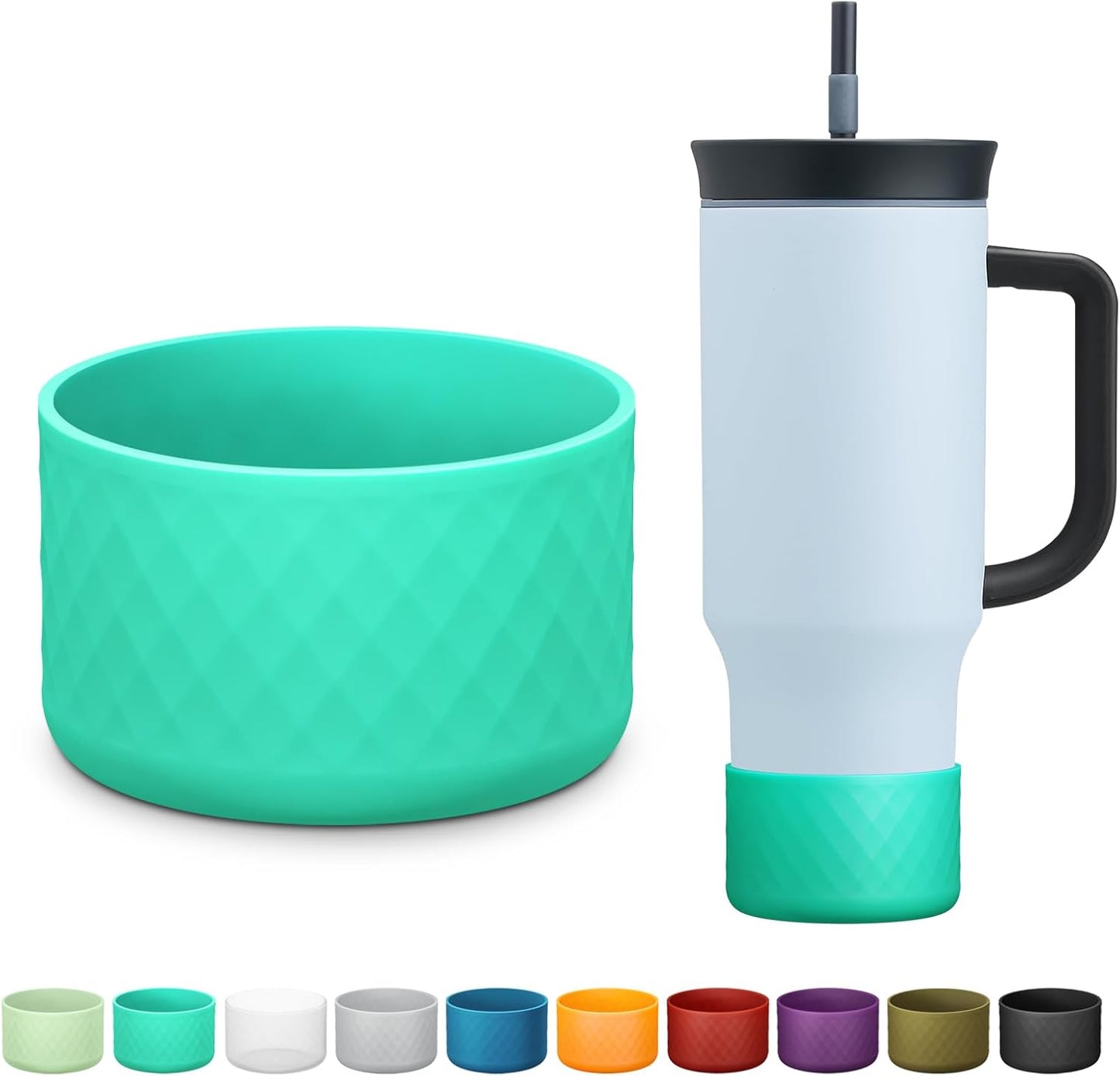 Silicone Boot for Owala 40 Oz Tumbler with Handle, Anti-Slip Protective Sleeve for Stainless Steel Triple Layer Insulated Travel Tumbler Accessories