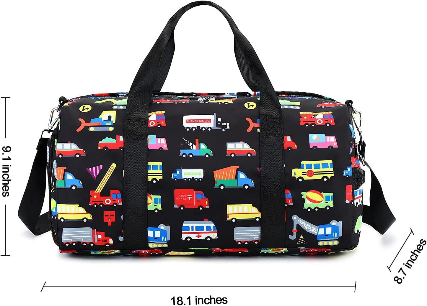 Kids Duffle Bag for Boys Girls Water Resistant Small Gym Bag Overnight Weekender Travel Tote with Shoe Compartment and Wet Pocket