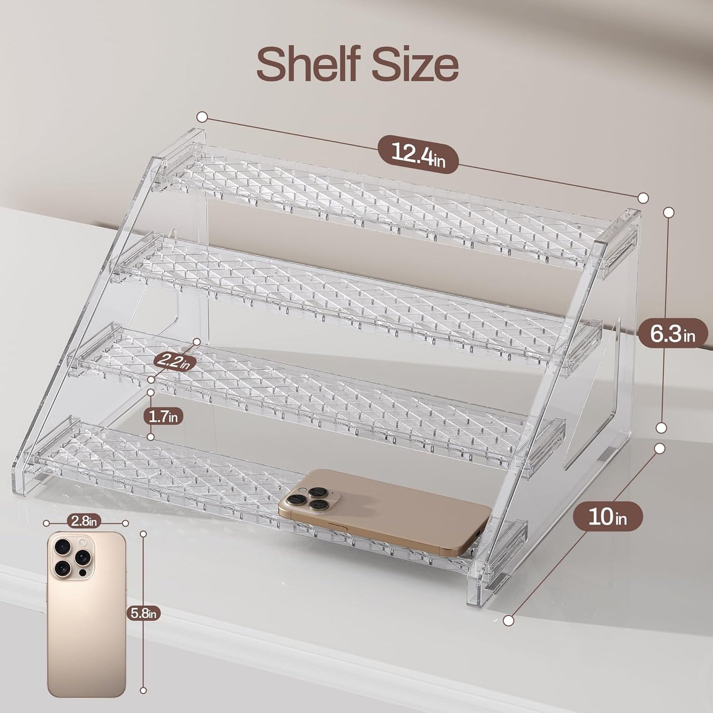 Perfume Organizer Stand Holder, 12.4 Inch 4 Tier Cologne Organizer for Men, Large Shelf Risers with Anti-Slip for Figures, Dessert Shelves for Party, Riser Stand for Cupcake,Perfume,Dessert