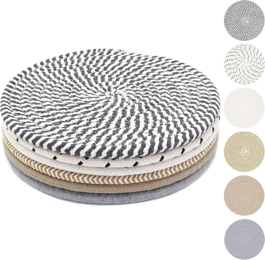 8 Inch Trivets for Hot Dishes, Hot Pots and Pans, Thick Heat Resistant Large Coaster for Kitchen, Hot Pads, Kitchen Essentials, Kitchen Decor for Table & Countertop, 6 Pcs