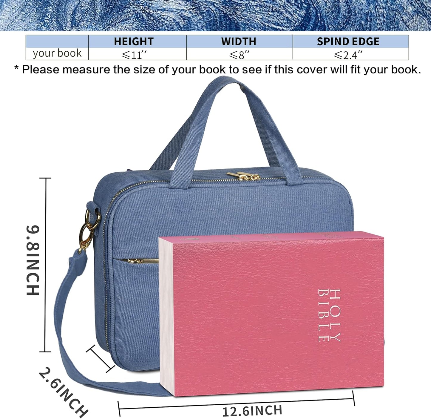 Elegant Bible Cover with Study Journaling Kit for Women, Featuring Shoulder Strap and Zip Storage Pocket, Perfect Gift for Bible Enthusiasts