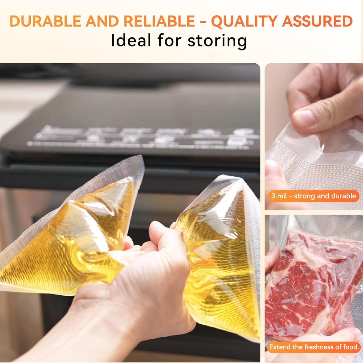 Vacuum Sealer Bags 6X50 Rolls 2 Pack for Food Saver, Seal a Meal, Weston. Commercial Grade, BPA Free, Heavy Duty, Great for Vac Storage, Meal Prep or Sous Vide