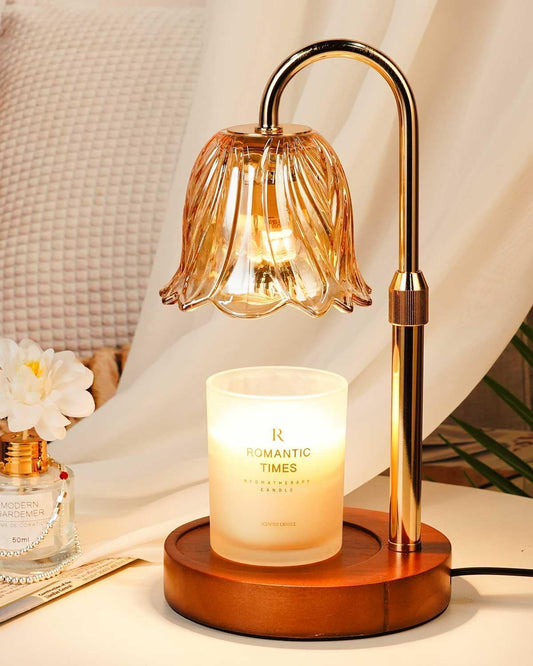 Candle Warmer Lamp, Gold Candle Lamp Warmer with Timer & Dimmer with 2 Bulbs, Birthday Gifts for Women Mom, House Warming Gifts New Home Bedroom Decor, Height Adjustable