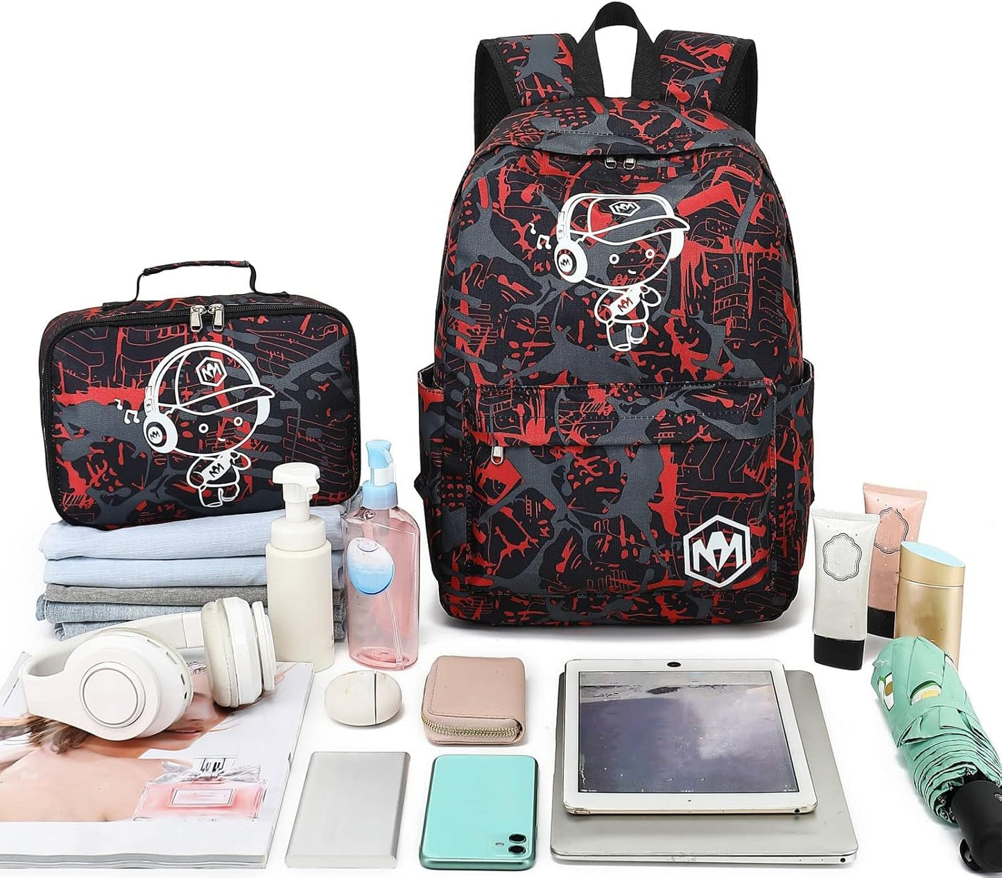 Preschool Backpack Kids Kindergarten Backpack with Lunch Box School Book Bags for Elementary Primary Schooler