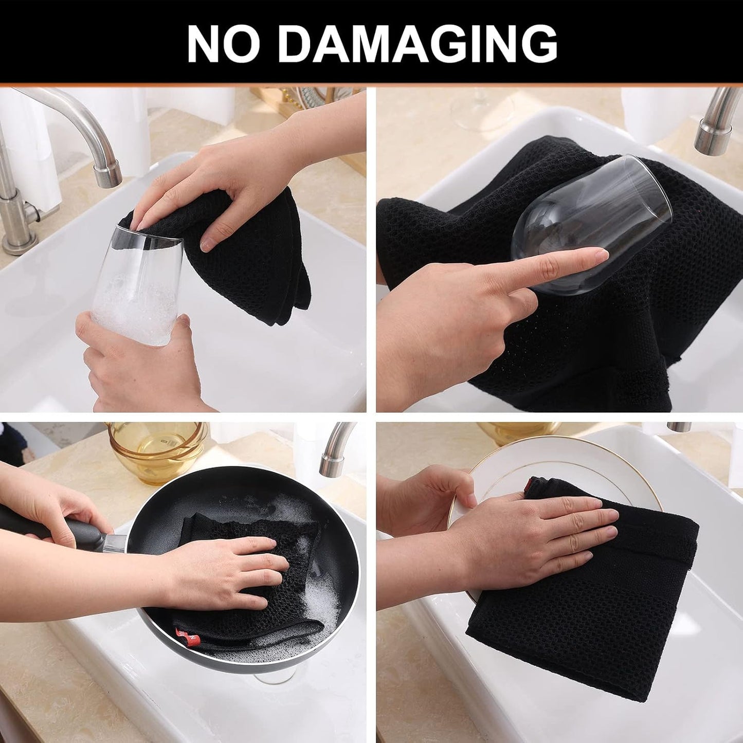 12 Pack Kitchen Dish Cloths (10 X 10 Inches, Grey) and 100% Cotton Dish Cloths, 8 Pack - 12 X 12 Inches, Waffle Weave Super Soft and Absorbent Dish Towels