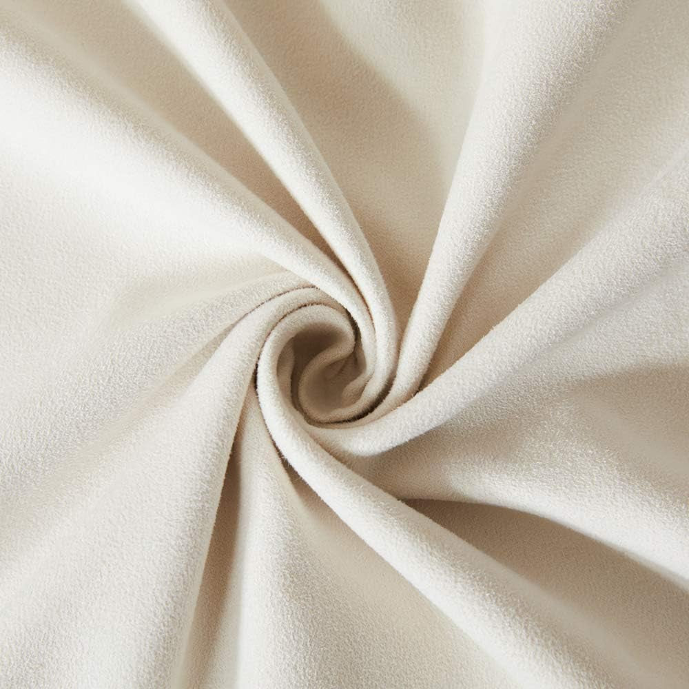 2 Packs Premium Faux Suede Decorative Throw Pillow Covers, Super Soft Square Pillow Case,Solid Cushion Cover for Couch/Sofa/Bedroom (16"X 16",Set of 2, Ivory)