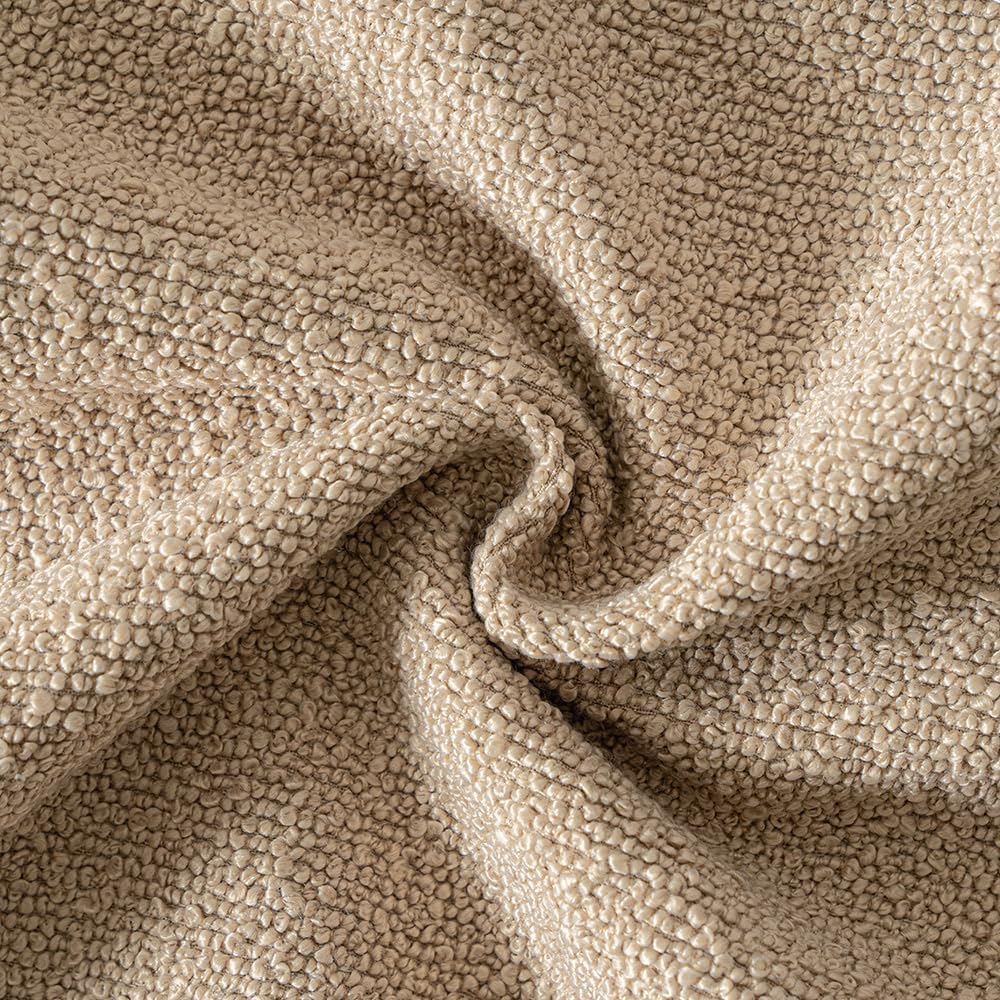 18X18 Inch Decorative Pillow Covers for Couch Bed Set of 2 Textured Boucle Neutral Throw Pillows Khaki Accent Solid Cushion Pillowcase Cozy Soft Sofa Livingroom Home Decor