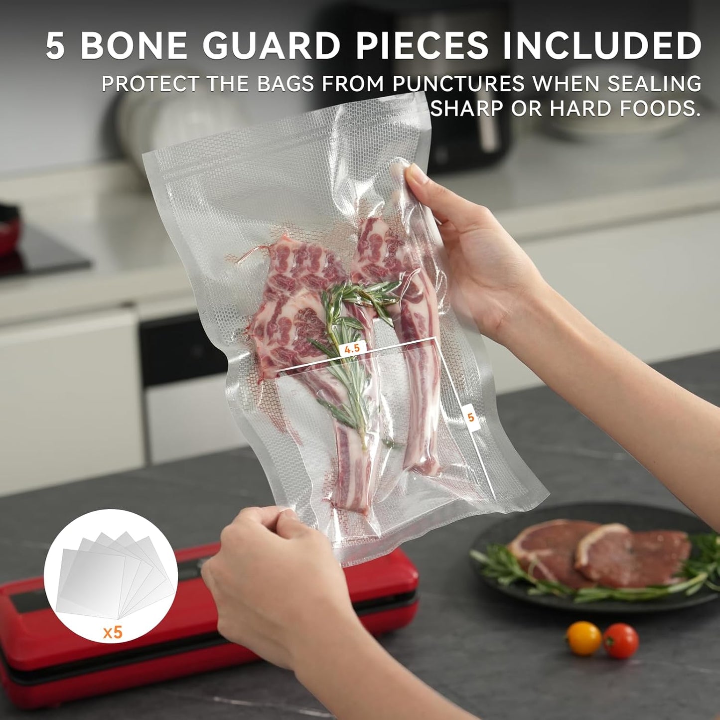 8" X 20' and 11" X 20' Vacuum Sealer Roll, 6 Pack-Ideal for Food Storage, Sous Vide, and Meal Prep, Keep Food Fresh and Nutrients, Lite