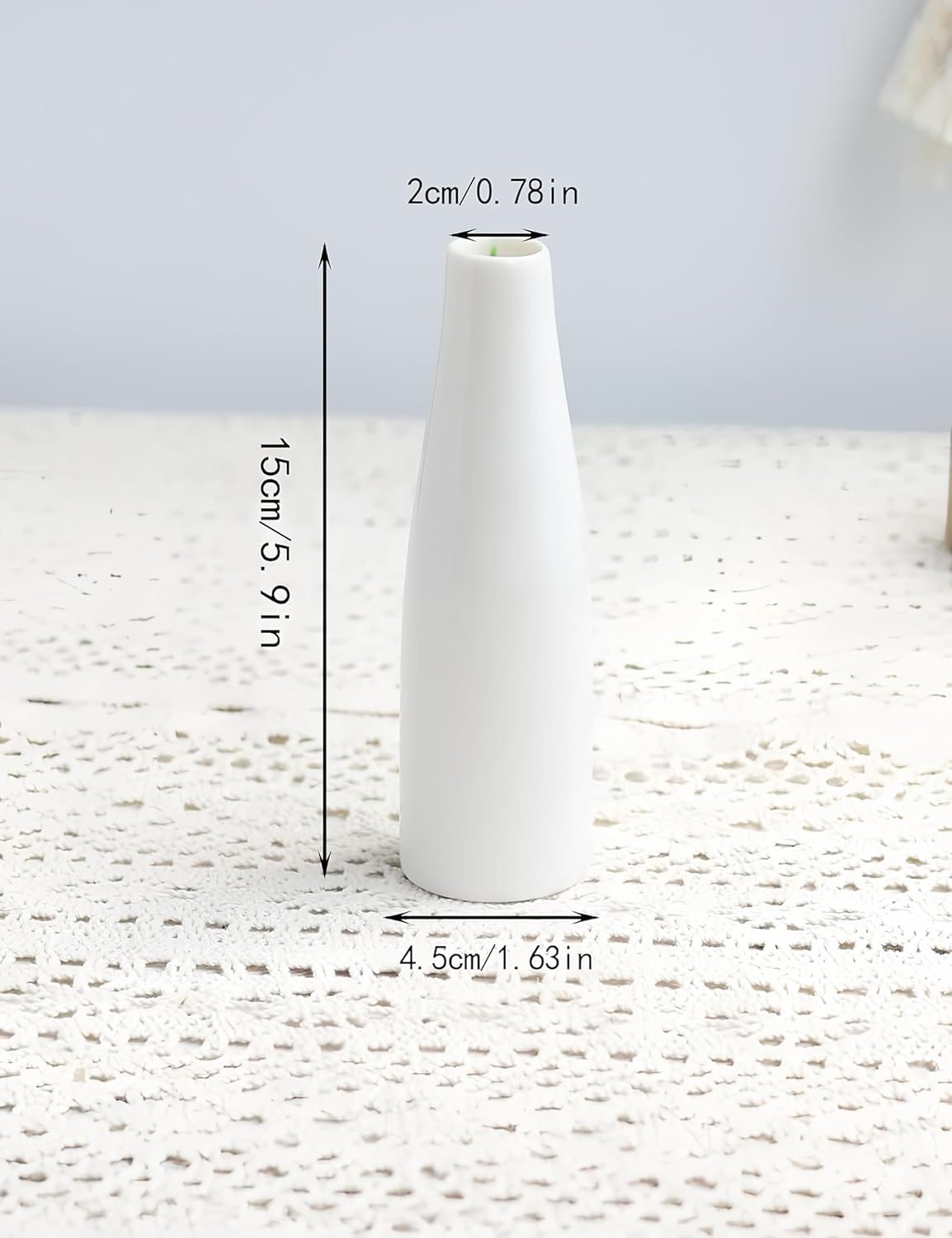 Dried Flowers Bouquet with Vase,Dried Pampas Grass Bouquet, Dried Flowers for Boho Home Decor,Farmhouse Decor, Wedding Party Table Centrepieces. (White)