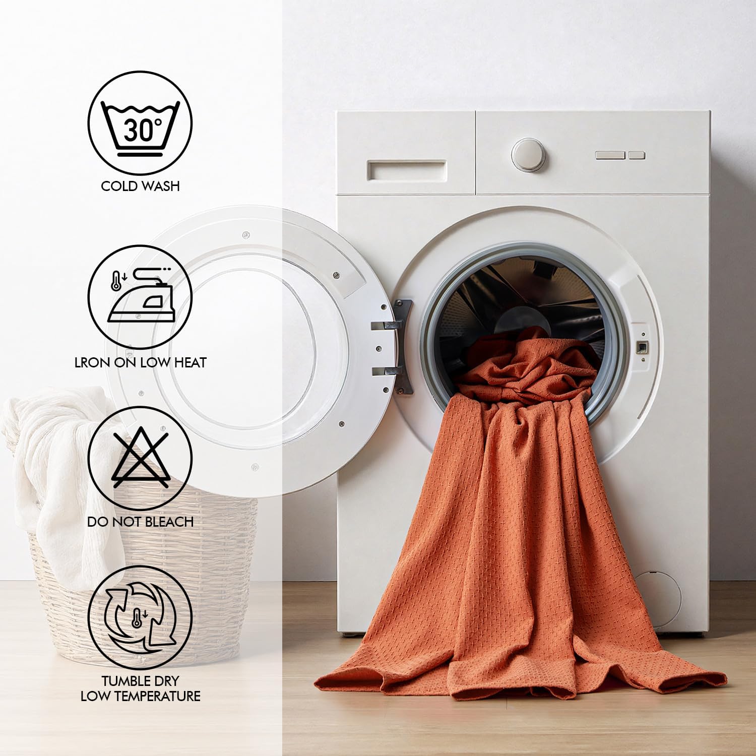 Fall Tablecloth Burnt Orange Linen Cottton Table Cloth Rectangle Waterproof Spillproof Cross-Star Textured Decorative Farmhouse Style for Dining Party Weddings 52X70 Inch