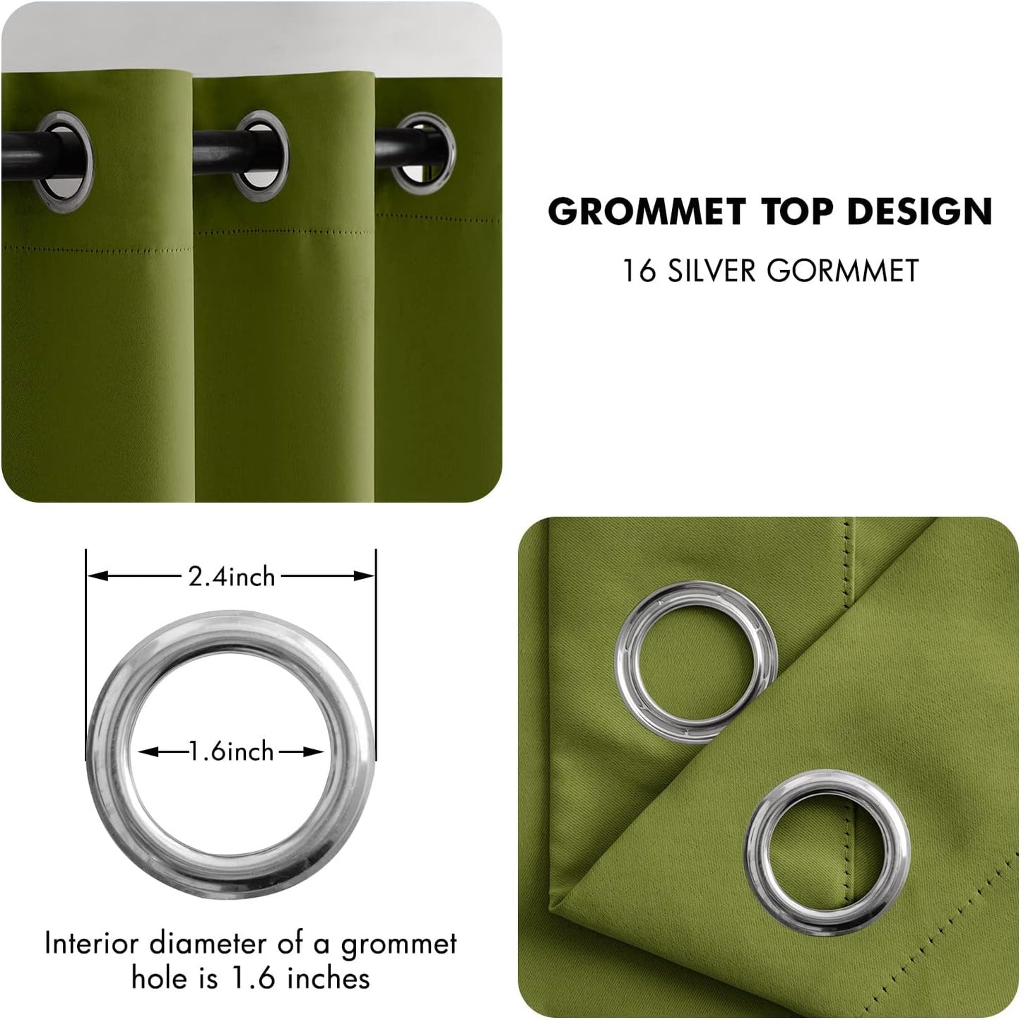 Room Divider Curtain Vertical Blinds Room Darkening Solid Wide Window Drapes Grommet Top Closet Door Curtains for Bedroom/Living Room/Patio Sliding Glass Door 1 PC 100 X 84 Inch Olive Green
