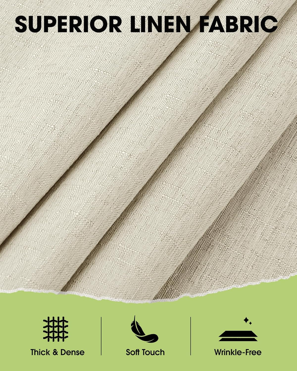 Rectangle Linen Tablecloth Waterproof & Stain Resistant, Wrinkle-Free Table Cloth Adds Elegance and Protection, Ideal for Dining, Party, Wedding and Outdoor, 52 X 70 Inch, Cream, Ivory