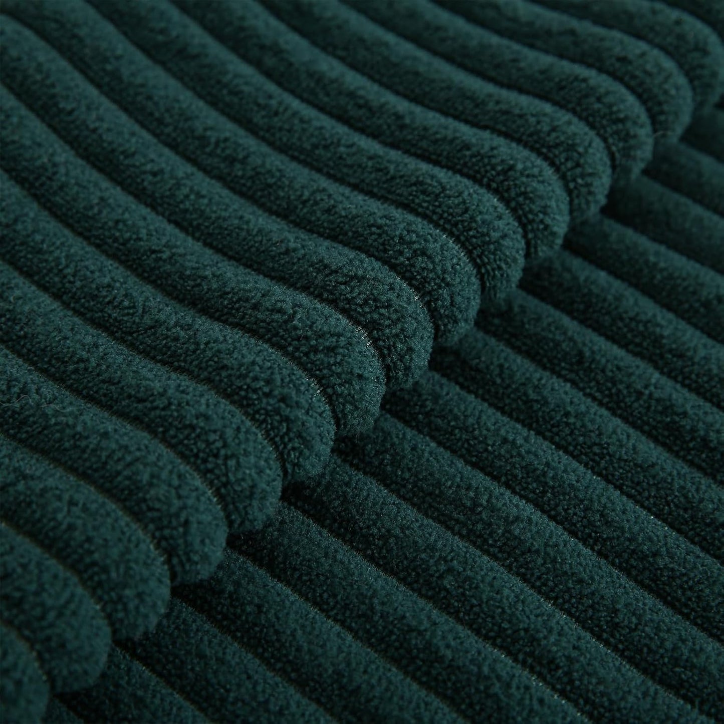 Corduroy Dark Green Throw Pillow Covers Set of 2 Striped Boho Decorative with Edge Design,Super Soft Throw Pillow Cushion Covers for Couch Sofa Living Room Solid Square 18×18Inch/45Cm×45Cm