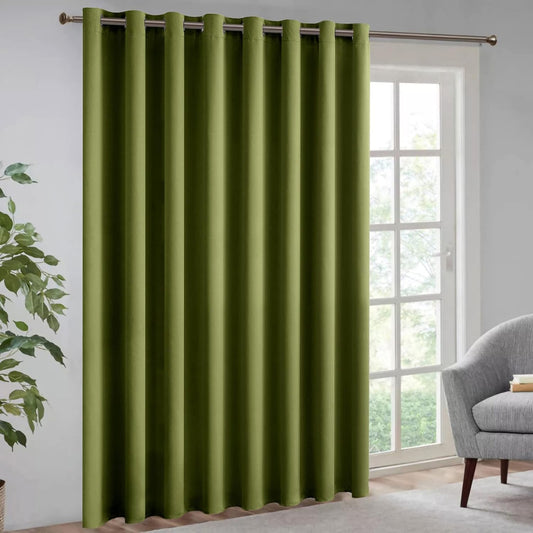 Room Divider Curtain Vertical Blinds Room Darkening Solid Wide Window Drapes Grommet Top Closet Door Curtains for Bedroom/Living Room/Patio Sliding Glass Door 1 PC 100 X 84 Inch Olive Green