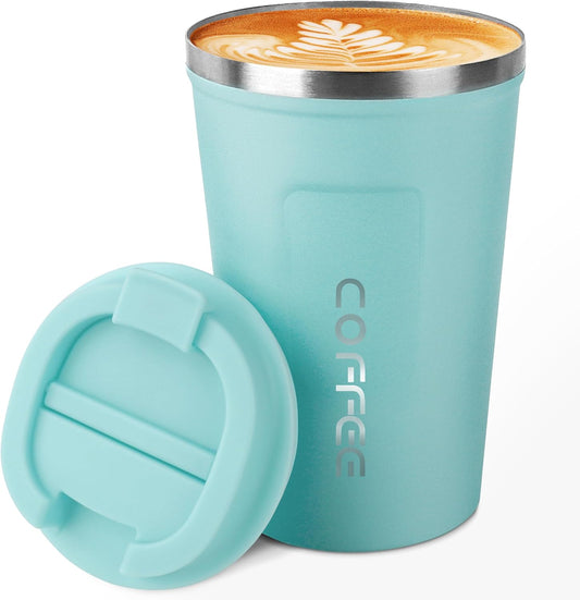 12 Oz Stainless Steel Vacuum Insulated Tumbler - Coffee Travel Mug Spill Proof with Lid - Coffee Cups for Keep Hot/Ice Coffee,Tea and Beer