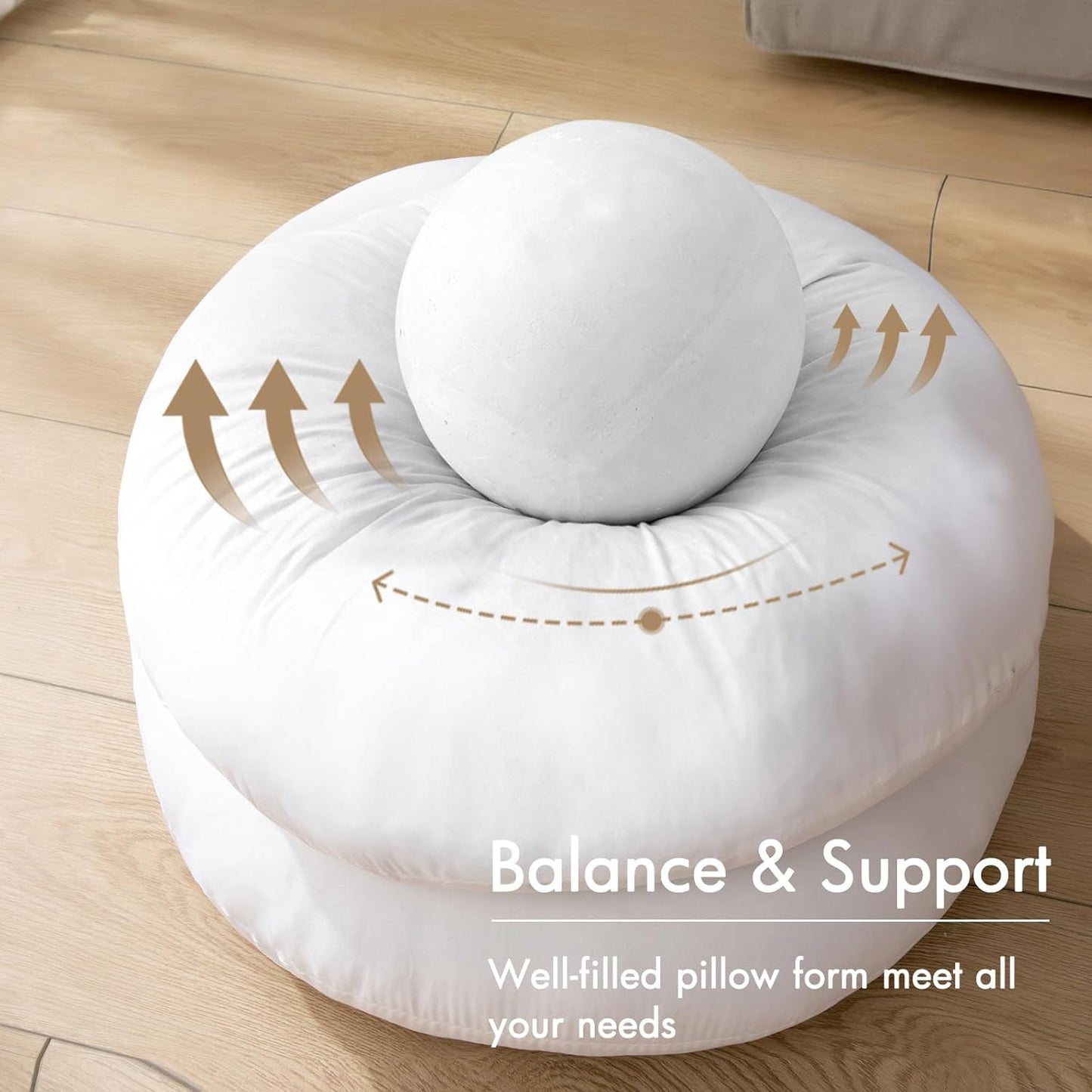 14 Inch round Throw Pillows Pillow Insert, Floor Pillow Form Stuffer Sham for Decorative Cushion Bed Couch Sofa Wedding
