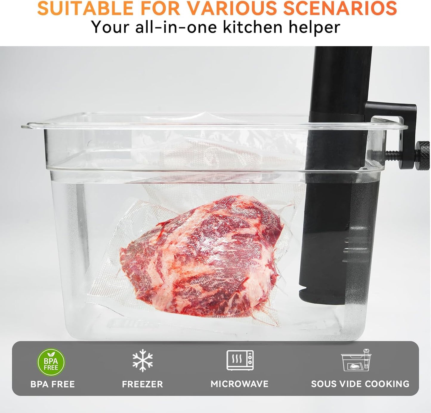 Vacuum Sealer Bags 6X50 Rolls 2 Pack for Food Saver, Seal a Meal, Weston. Commercial Grade, BPA Free, Heavy Duty, Great for Vac Storage, Meal Prep or Sous Vide