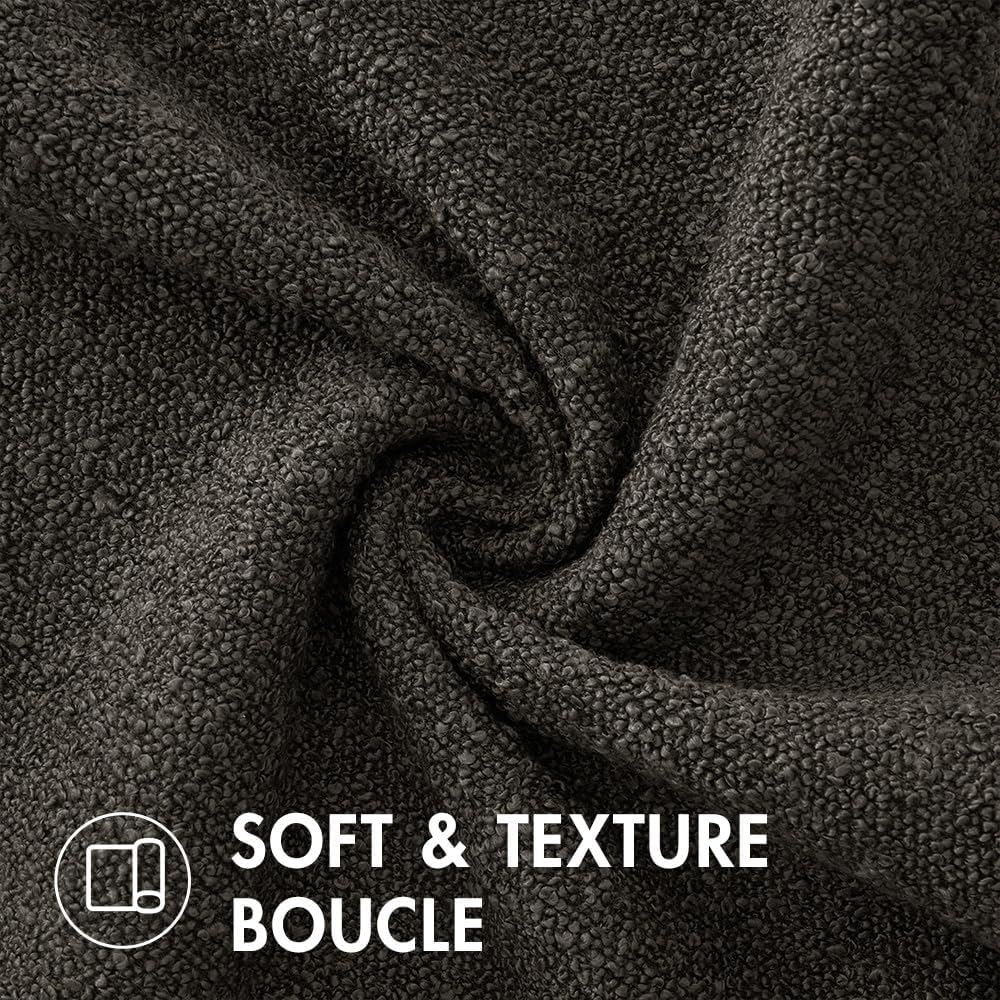 16X16 Inch Decorative Pillow Covers for Couch Bed Set of 2 Textured Boucle Neutral Throw Pillows Dark Coffee Accent Solid Cushion Pillowcase Cozy Soft Sofa Livingroom Home Decor
