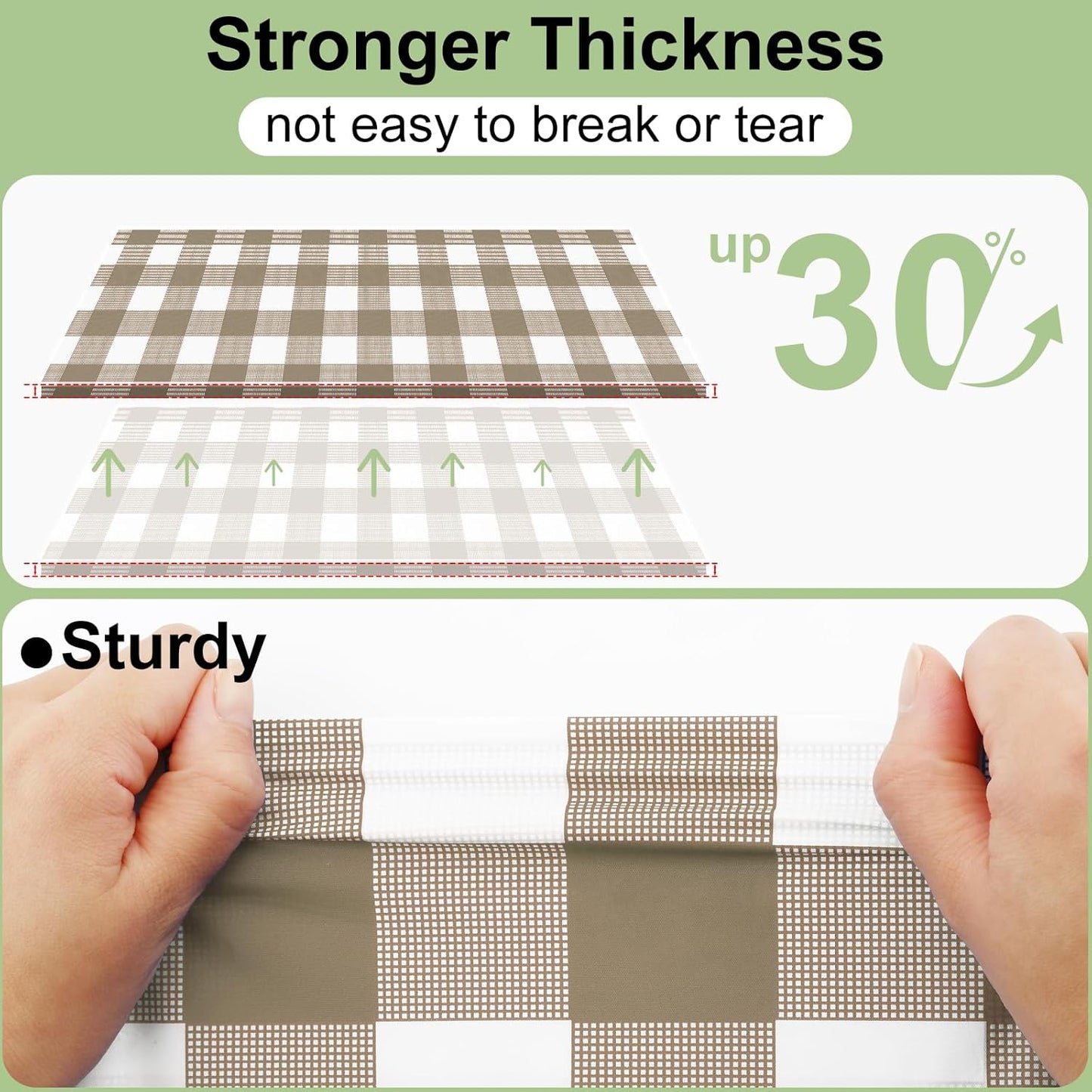 4 Packs Buffalo Disposable Table Cloth, 54 X 108 Inch Waterproof Plastic Tablecloth, Rectangle Khaki and White Checkered Table Covers for Fall, Thanksgiving Decorations