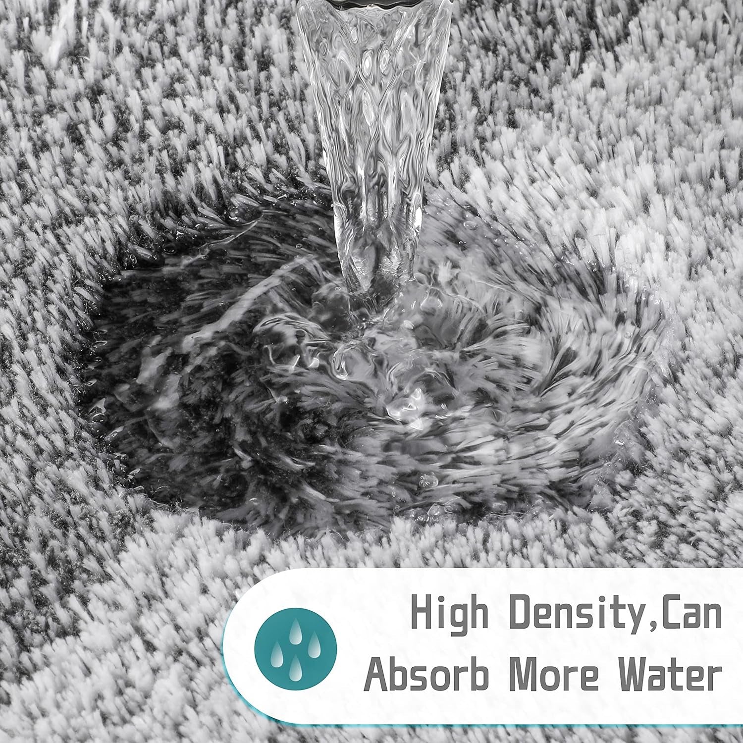 Luxury Bathroom Rugs Sets 2 Piece, Fluffy Soft Comfortable Absorbent Microfiber Bath Mat Set, Extra Plush Thick Non Slip Shaggy Shower Rug, Machine Wash, 32X20+24X17 Inch, Light Gray