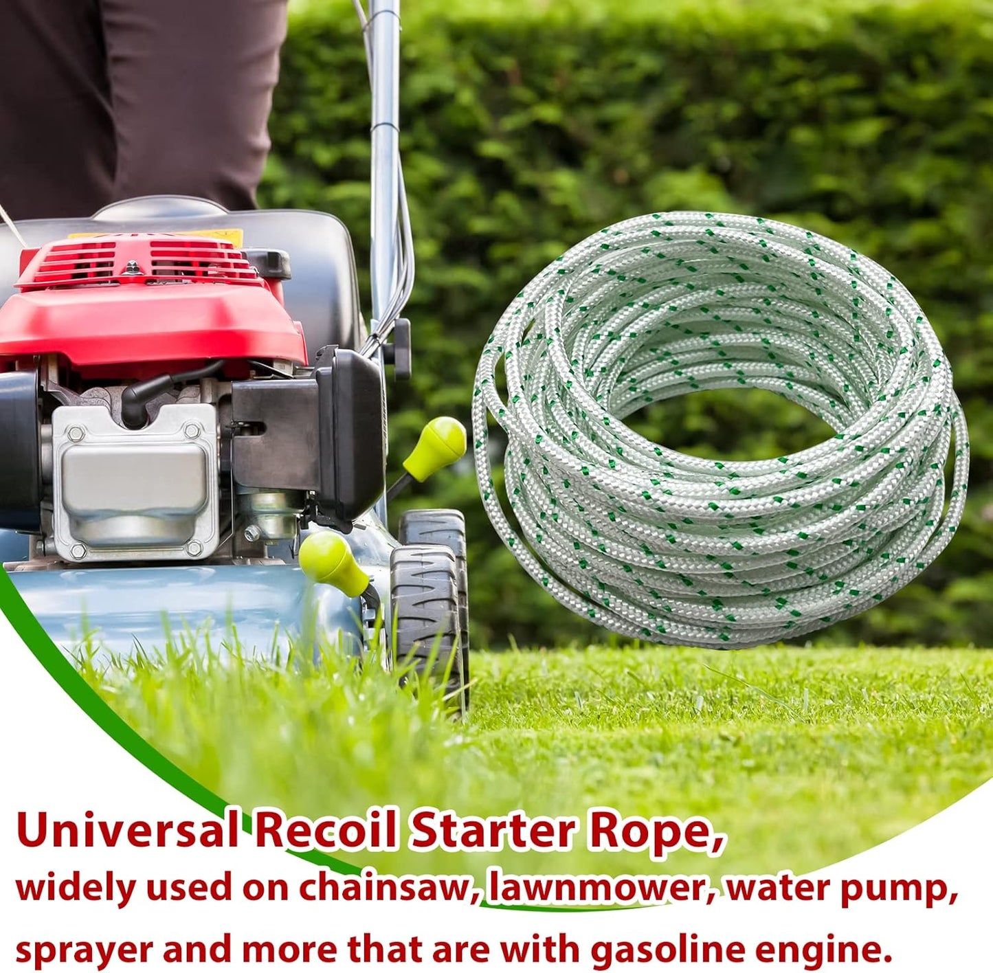 Replacement Recoil Starter Rope Pull Cord for Craftsman Husqvarna STHIL Sears Poulan Chainsaw Lawn Mower Trimmer Edger Brush Cutter Engine Parts