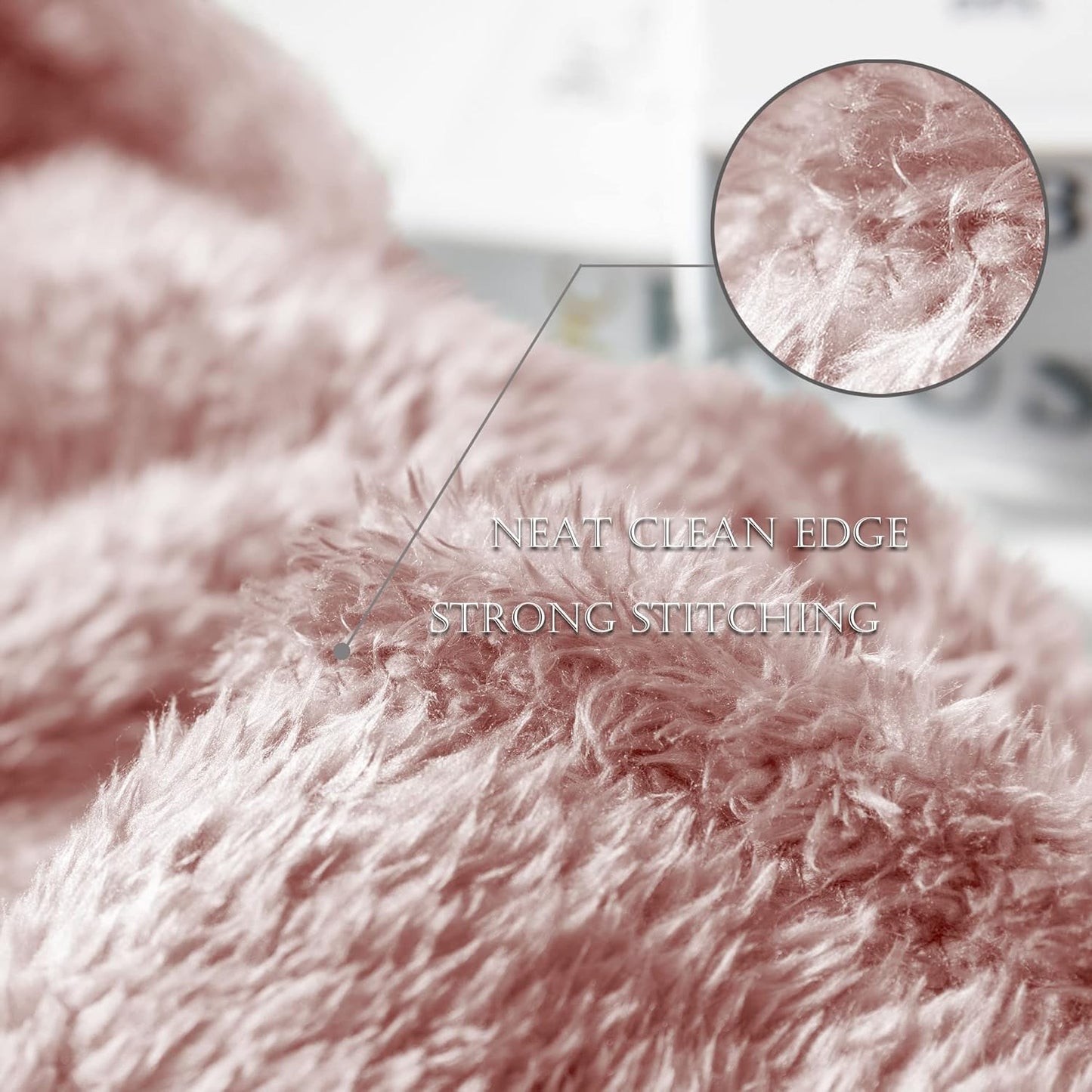 Extra Large Plush Fleece Throw Blanket - Super Soft, Fluffy, and Warm for Year-Round Comfort (50x70 Inches, Pink)