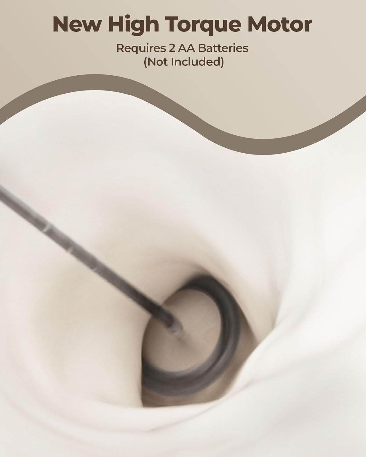 Milk Frother Handheld Battery Operated Electric Foam Maker, White Drink Mixer with Stainless Steel Whisk for Cappuccino, Bulletproof Coffee, Latte