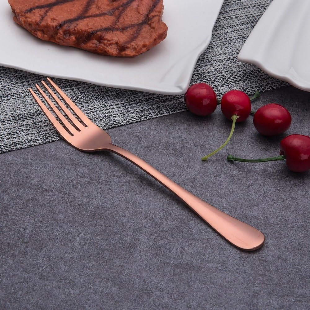 40-Piece Rose Gold Plated Stainless Steel Flatware Set, Service for 8