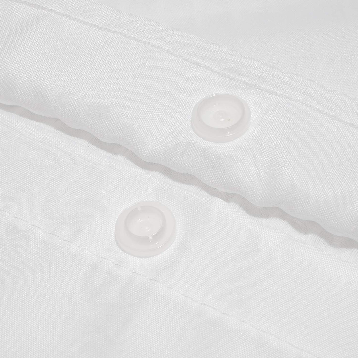 Waterproof Fabric Snap in Shower Curtain Liner Replacement with Magnets 70" X 54" - Removable & Detachable to Wash - White, 70X54